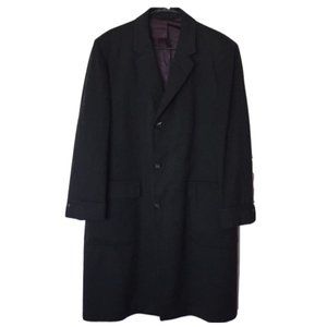 Savile Row Men's Gray Lambswool & Cashmere Trench Coat